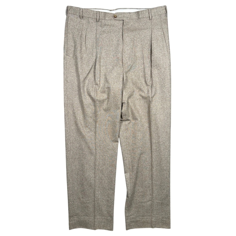 Irvine Park‎ Mens Size 44 Wool Cashmere Blend Pleated Dress Pants Tan 42x33.5